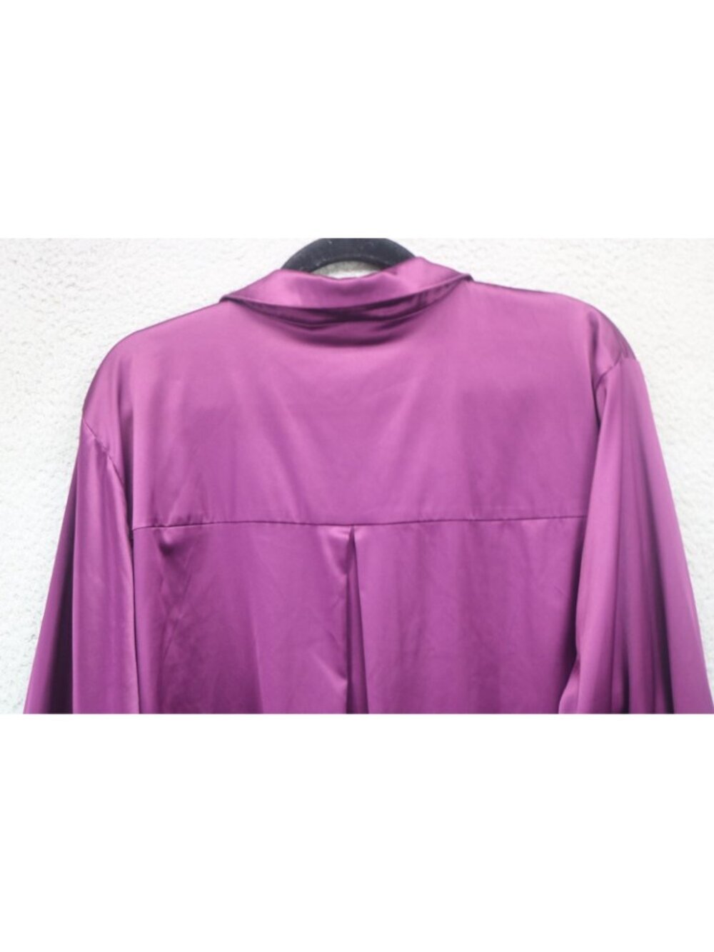 Lane Bryant Button Up Long Sleeve Purple Satin Blouse-Size 22-Whimsigoth - Picture 10 of 12